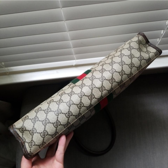 Authentic Vintage Gucci GG Monogram Supreme Sherry Web Ophidia Shopper Tote Bag - Picture 11 of 12